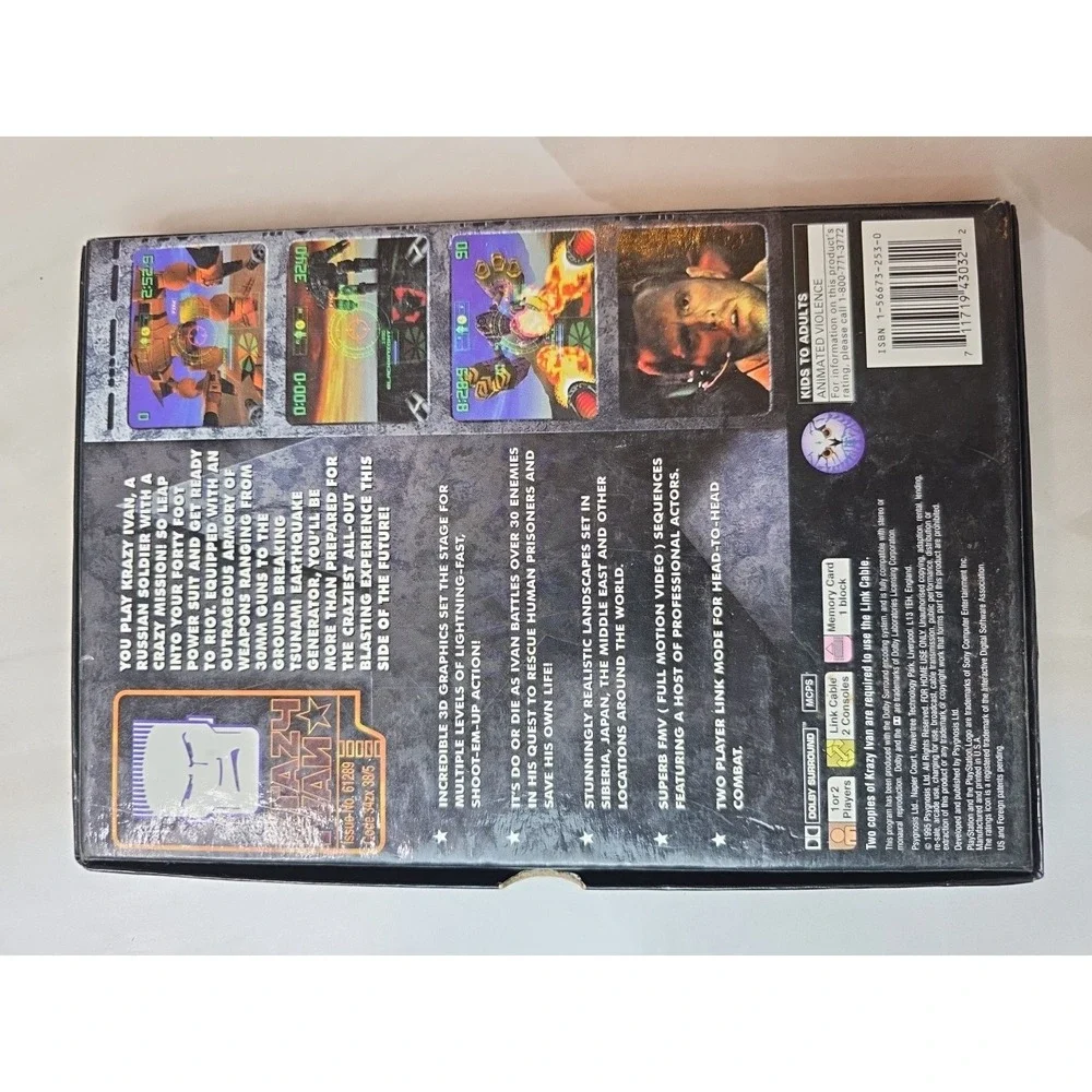 Krazy Ivan Sony PlayStation PS1 1996 Psygnosis Long Box NTSC SCUS-94303 Retro H1